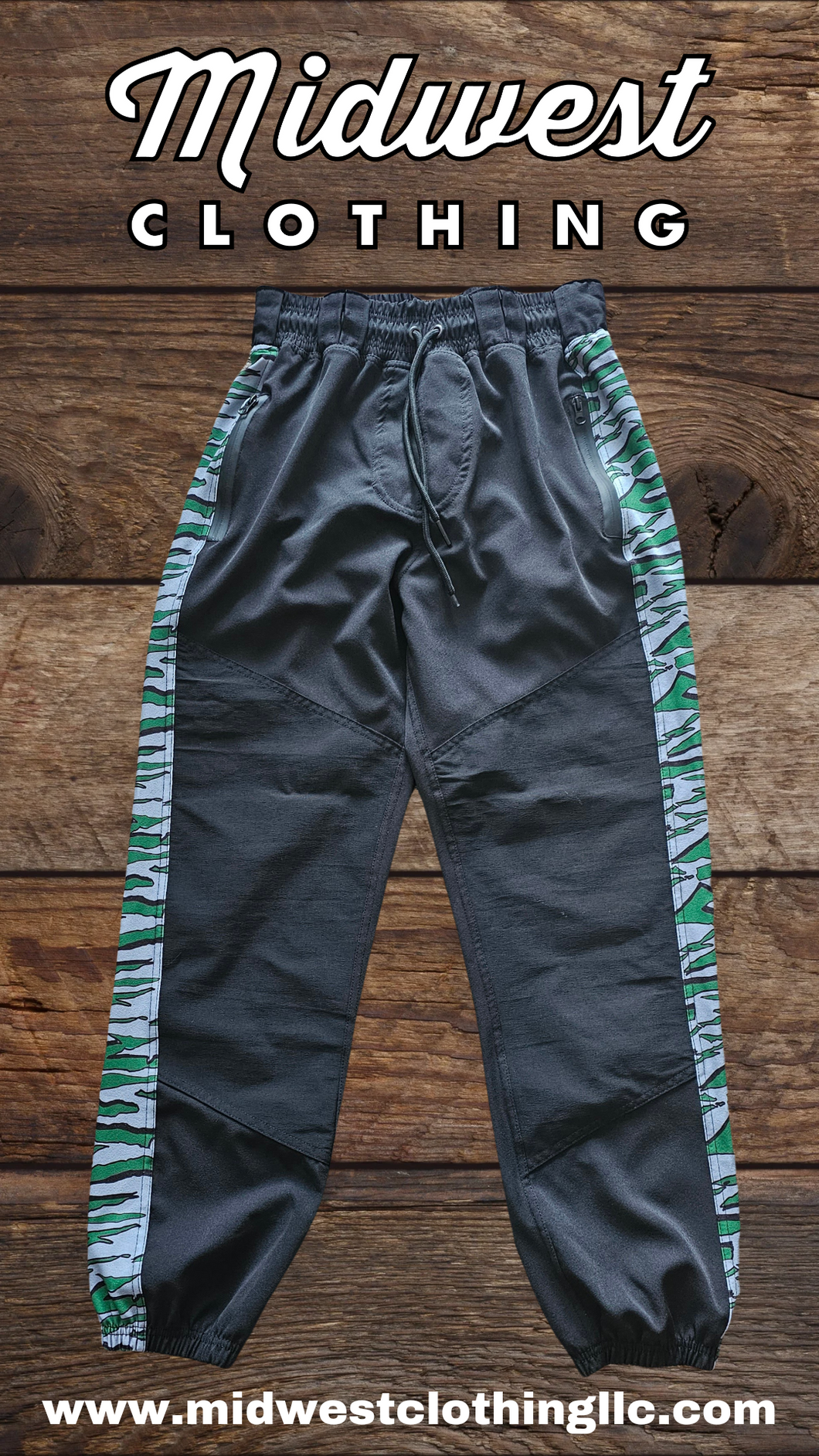 Midwest Clothing Jogger V2- OG Stripe Series - Green/Tan